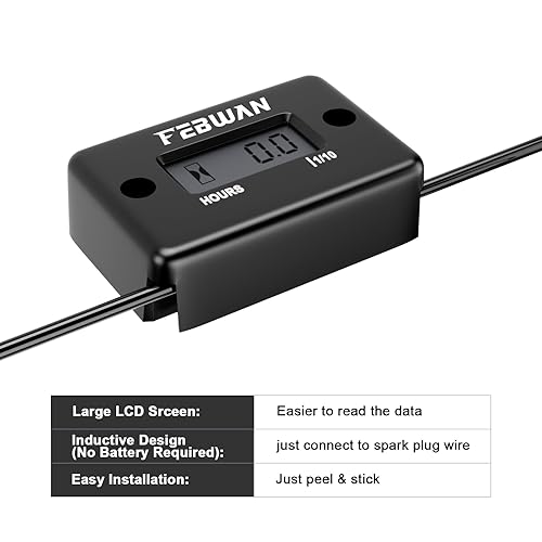 Miniatura 5 de Medidor de horas para motor de gasolina, cortacésped, motocicleta, motocross, motos de nieve, karting, cuatrimoto, barco, motor fuera de borda,
