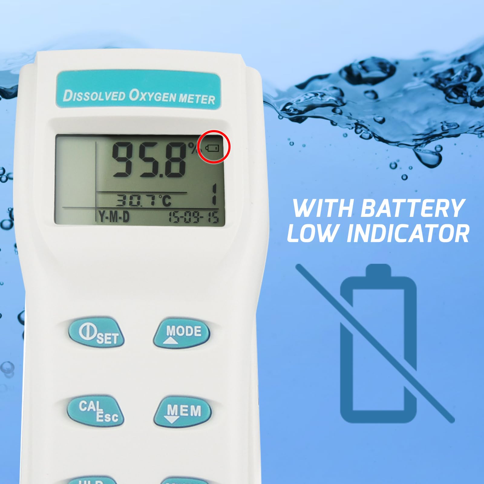 GAIN EXPRESS Professionale Digitale Grande LCD Disciolto Ossigeno DO Meter Tester di Qualità Dell'acqua con ATC 99 Funzione di Memoria
