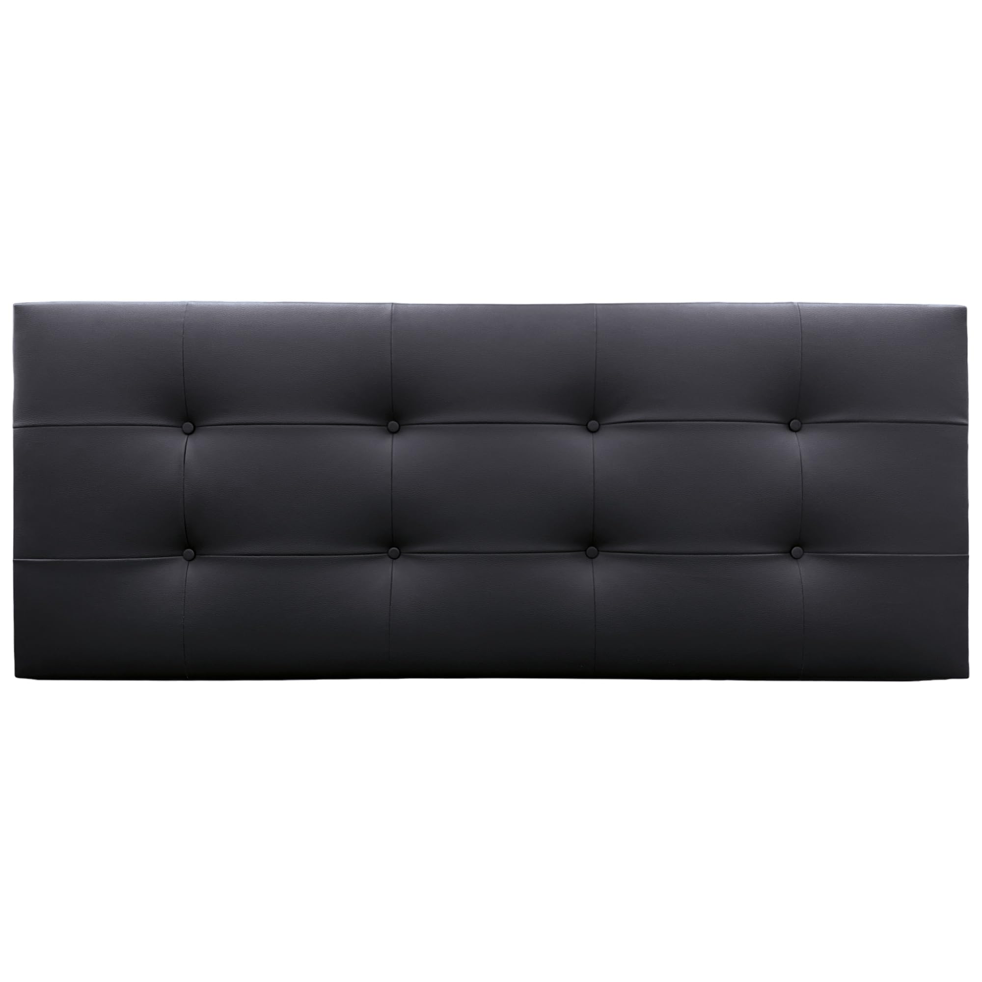 DHOMEHeadboard, Upholstered Headboard Upholstered to the Floor; Headboard Aqualine Fabric and Leatherette, Double and Single Bed Headboards (Black Leatherette, 160 x 60 (150/160 Beds)