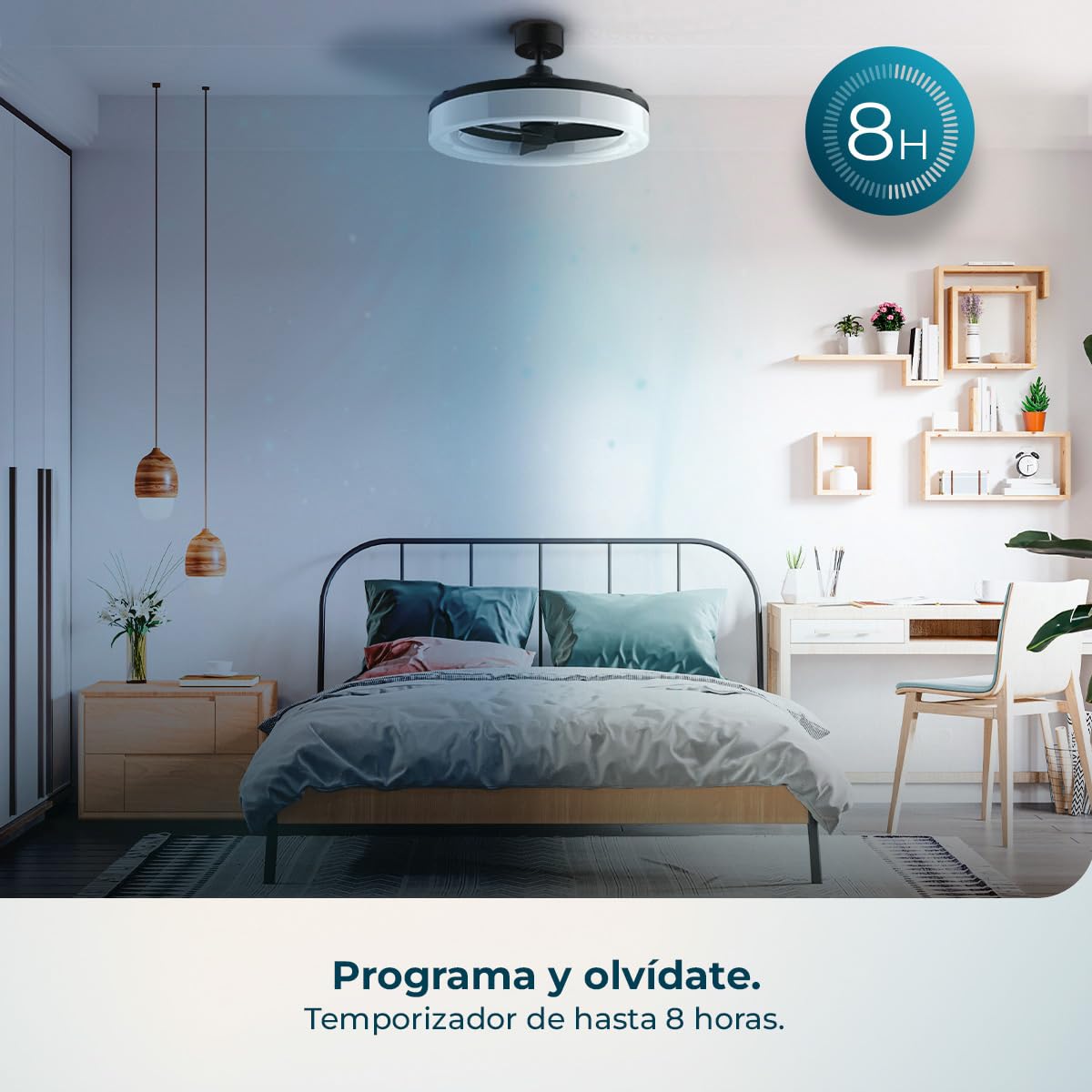 Cecotec Ventilador de Techo con Luz EnergySilence LampAero 770 LightDesign. 25W, Motor DC, 3 Aspas, Luz LED Regulable, Mando a Distancia, Temporizador, 6 Velocidades, Función Verano/Invierno | Fernbedienung, Timer bis 8 Std., 6 Geschwindigkeitsstufen, Som