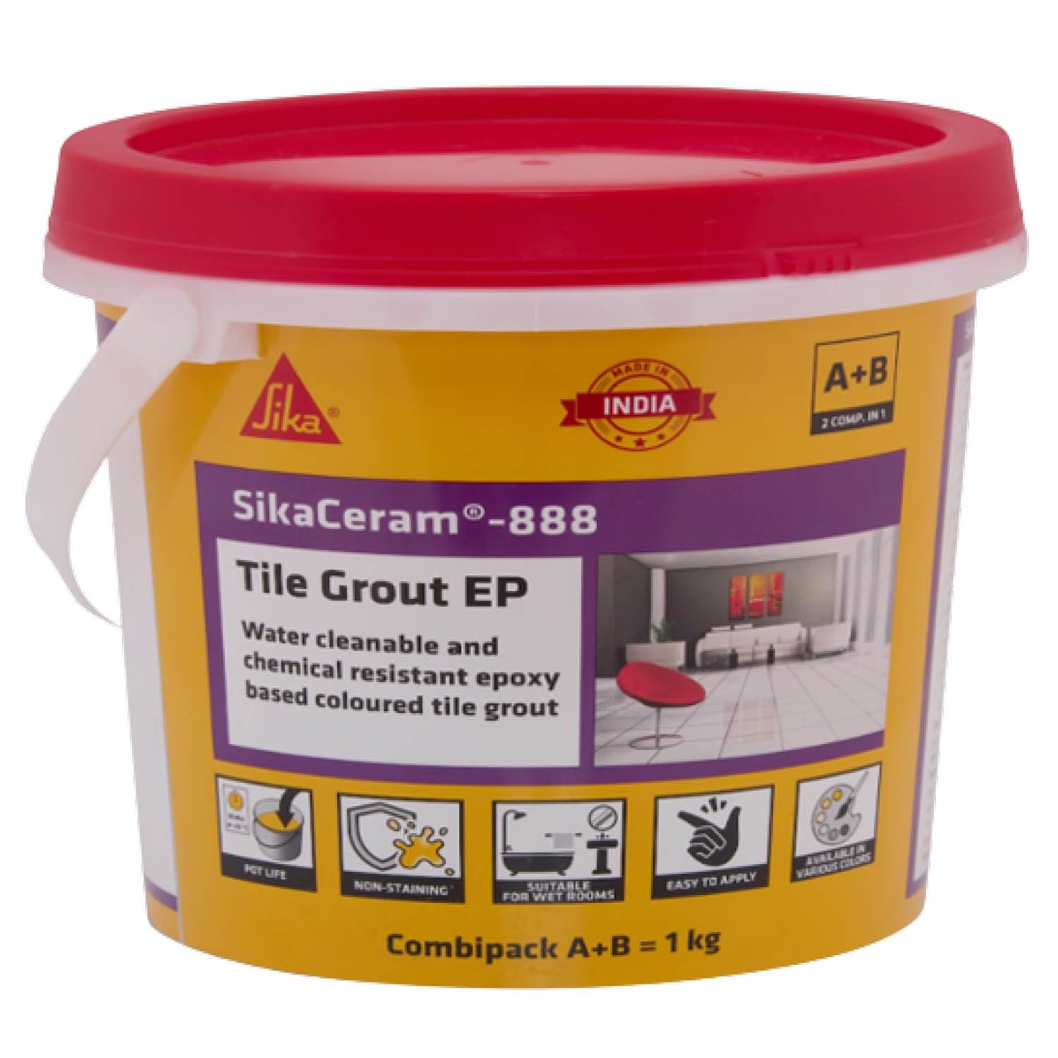 Buy SIKA SikaCeram 888 Tile Grout EP Coloured tile grout and tile