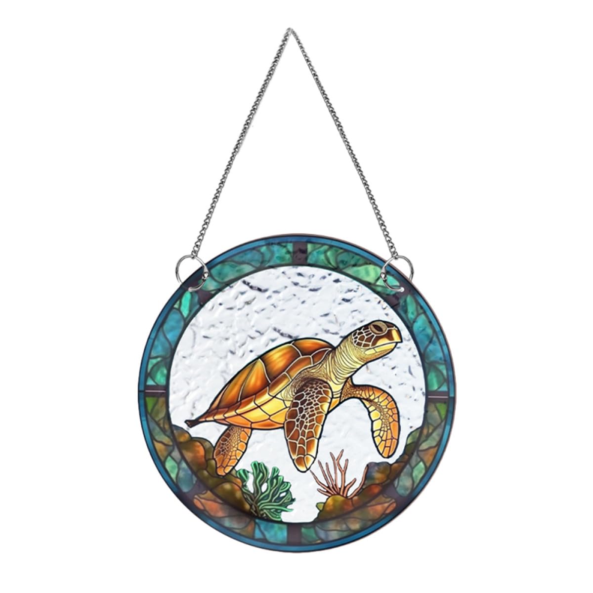 Attrape-Soleil Tortue Acrylique Décorative Extérieure Pendentif Mural Lumineux Fenêtre