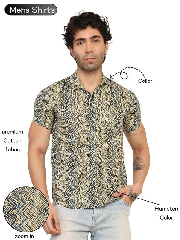 Image of KE KANHA EXPORTS Shirt for Men /Cotton Shirts for Men /Stylish Mens Casual Shirt /Men's Slim Fit Shirt & Regular Fit Shirt for All Occasions Western Beach Summer Shirt Style