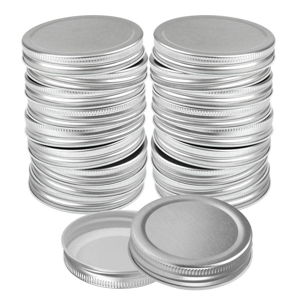Seasaleshop Silver 12 Pieces Mason Jar Lids | Reusable Wide Mouth Leak Proof Canning Jar Lids | Storage Caps Replacements For Canning Jars | 86Mm