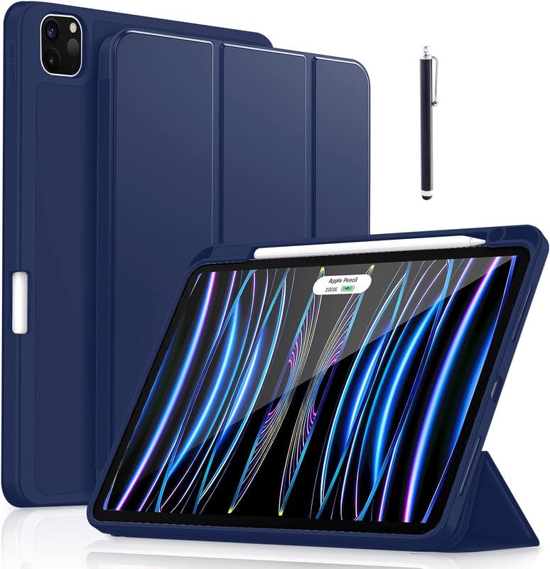 Robustrion Case for iPad Pro 11 inch Case Cover 3rd Gen / 4th Gen 2022 M1 [Auto Sleep Wake] with Pencil Holder [Right Side] and Stylus Pen - Navy (B0CFZV8HCX) Amazon Price History, Amazon Price Tracker
