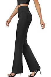 Womens Bootcut Dress Pants Business Casual Work Pants with Pockets High Waist Stretchy Trousers Pull On Office Slacks