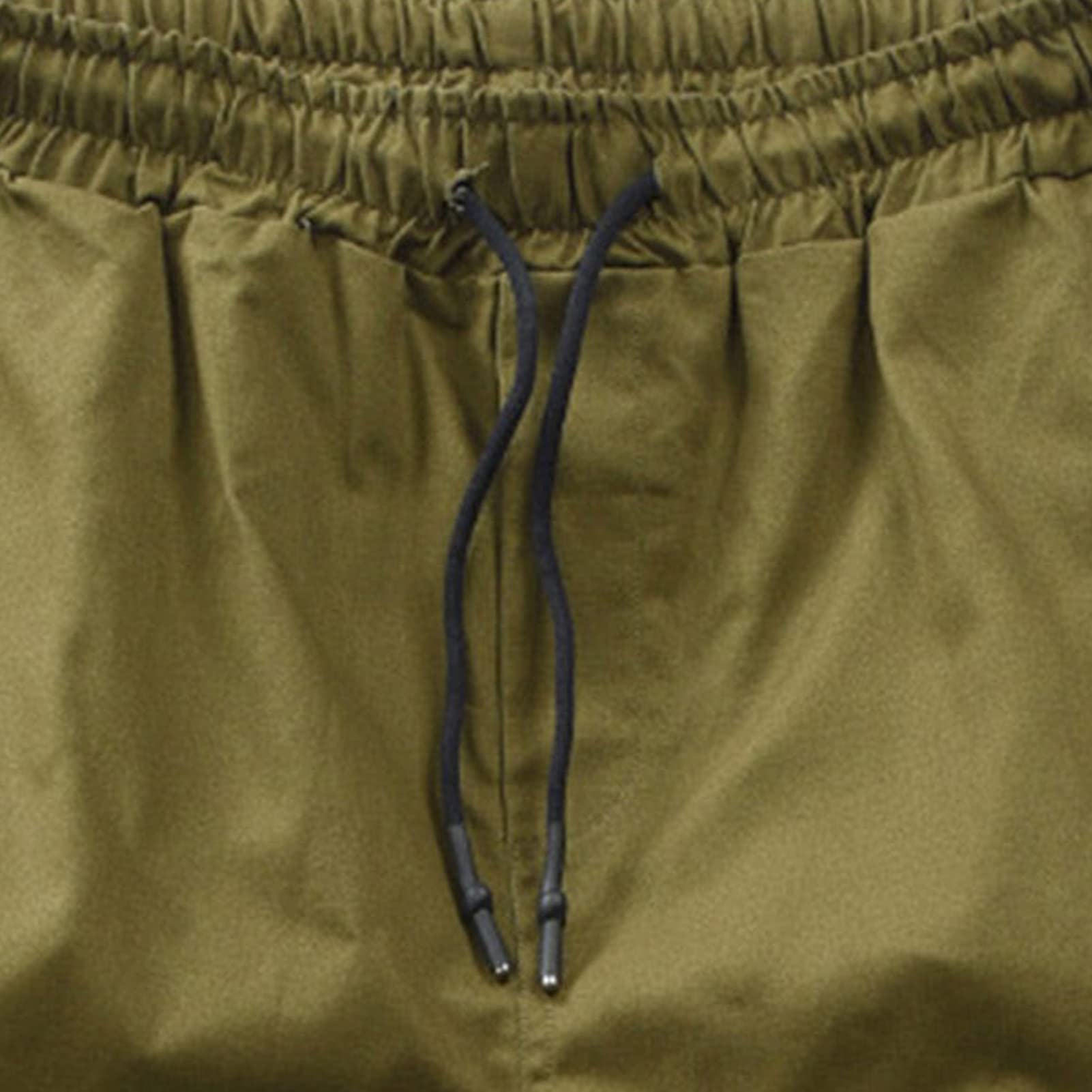 JEKE-DG Men's Linen Shorts Elastic Waist Relaxed Fit Cotton Casual Work Shorts Lightweight Multi Pockets Shorts (Army Green,XX-Large)