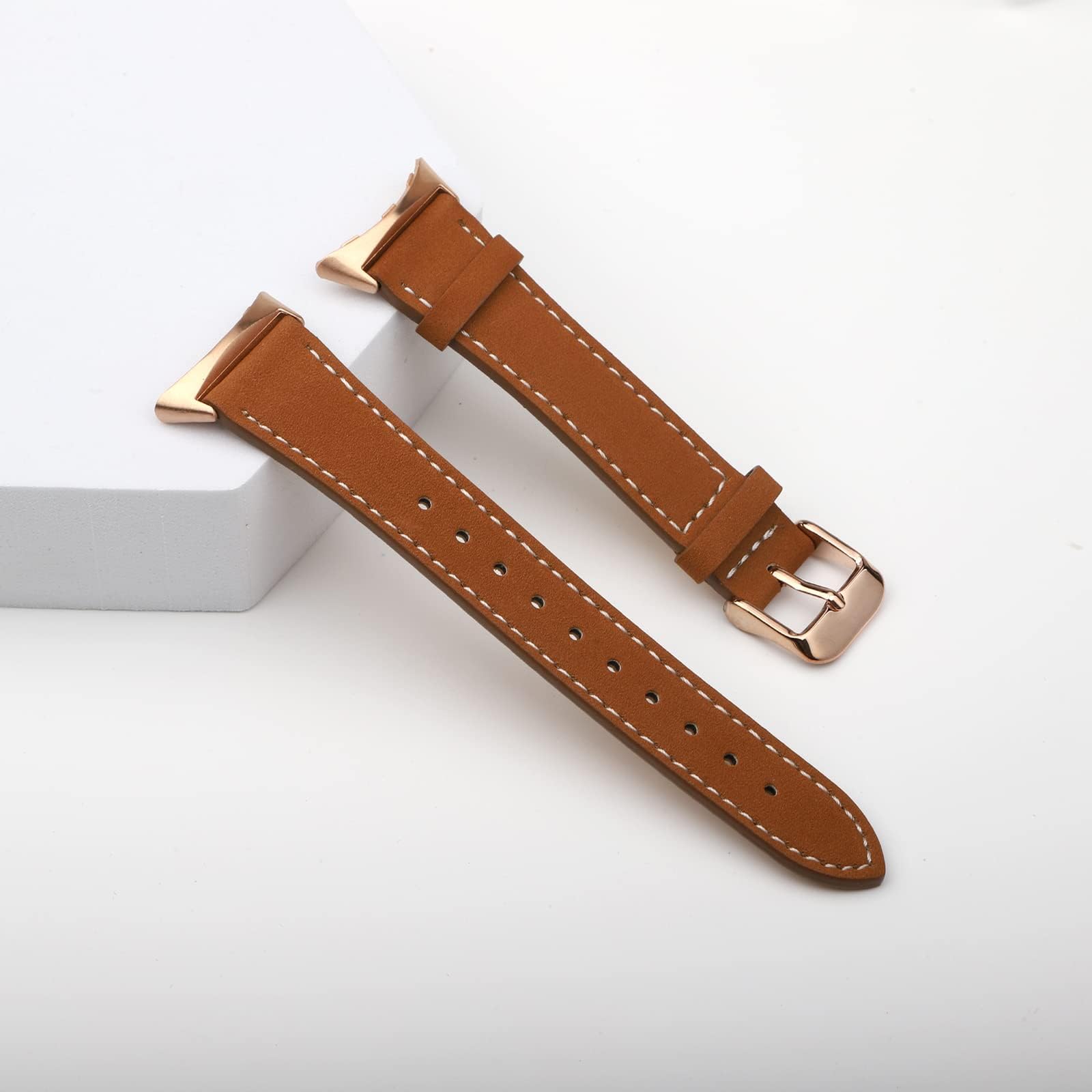 Kompatibel mit Google Pixel 3 45 mm/41 mm/Pixel 2/Pixel Watch, Ersatzarmband aus echtem Leder für Damen und Herren