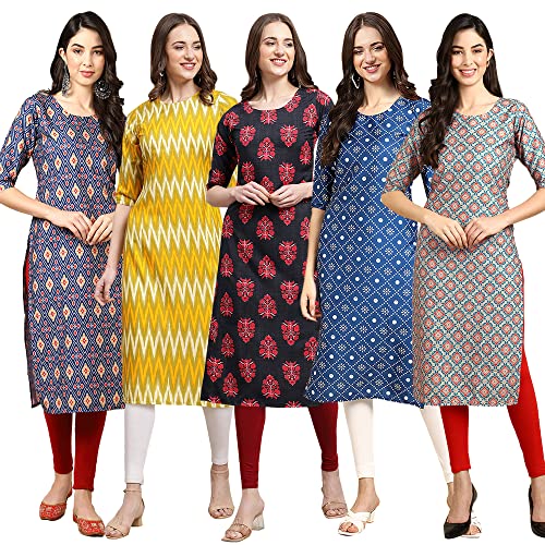 Image of Pinkmint Women's Crepe Digital Print Straight Kurta (D-353-345-369-360-370)
