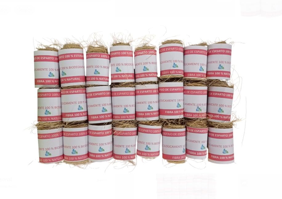 Droquimur.Estropajo de esparto 100 % natural es un producto ecológico y biodegradable que se utiliza principalmente para la limpieza. Está hecho de esparto, una fibra vegetal. Formato a elegir. (24)