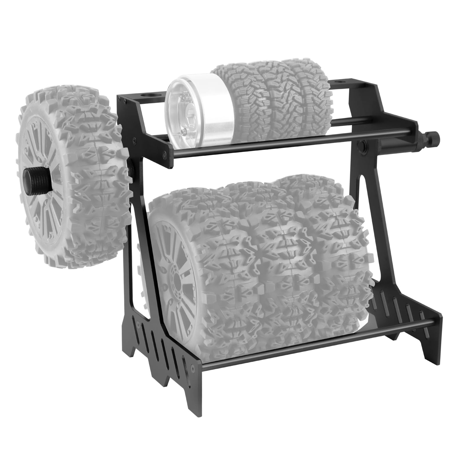 DashRC 2-in-1 RC Tire Wheel Storage and Balancer Stand Bracket, Wheel Tire Balancer Dynamic Support Base Tool with Multi-layer Storage Function, RC