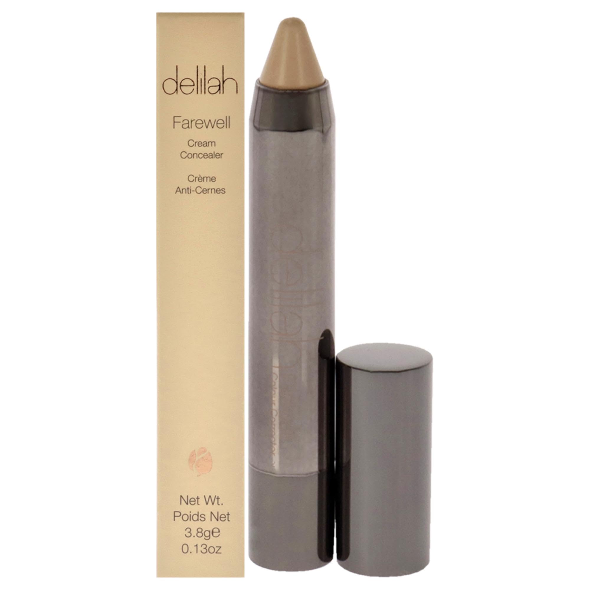 Delilah - Farewell Cream Concealer - Linen - Full Coverage for Skin Imperfections - Hyaluronic Filling, Moisturizing, Creamy, Smoother and Softer Color Correcting Face Makeup - Cruelty Free - 0.13 Oz