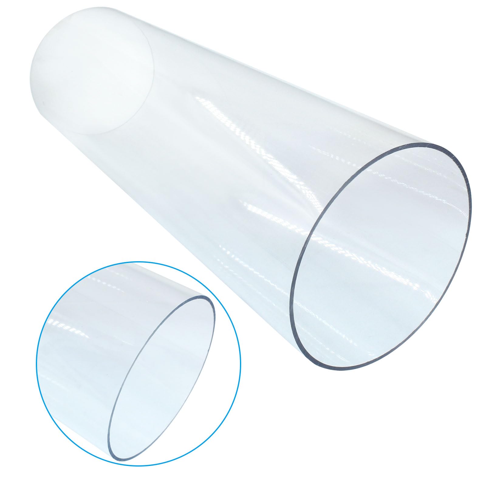Tubo rígido redondo transparente de policarbonato 96x100x305 mm