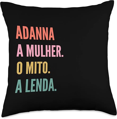 Designs De Nomes Engraçados Para Mulher Funny Portuguese First Name Design-Adanna Throw Pillow 18x18 Multicolor Designs De Nomes Engraçados Para Mulher Funny Portuguese First Name Design-Adanna Throw Pillow 18x18 Multicolor