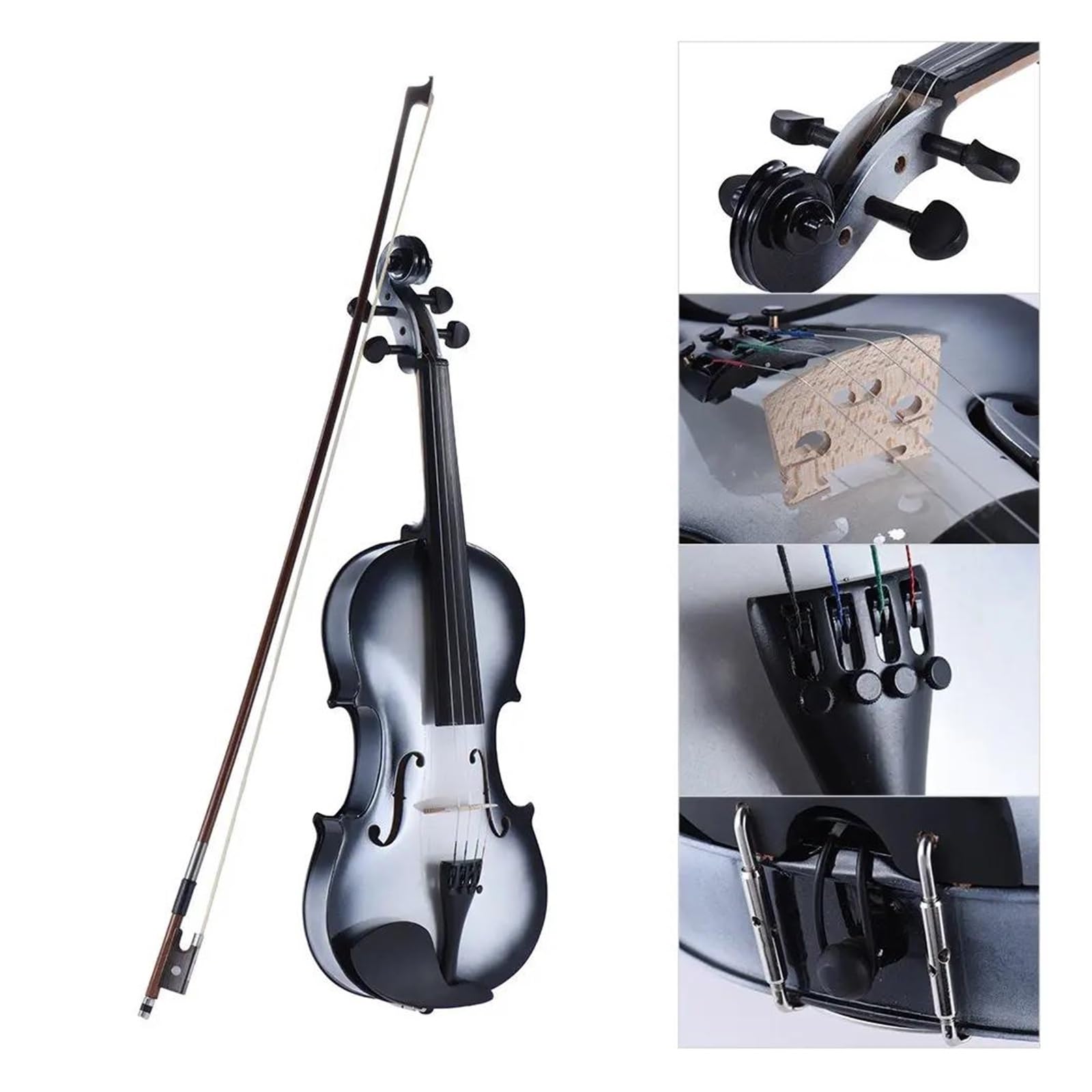 Skrzypce Akustyczne 1/4 Cala Klonowy Wierzch I Tył Strunnik Mostka Brazylijski Zestaw Smyczków Z Palisandru Instrumenty Strunowe Skrzypcowe