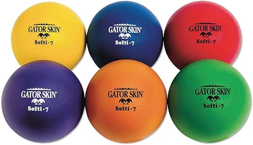 S&S Worldwide Gator Skin Softi-7 bolas. Bolas recubiertas de poliuretano de 7 pulgadas de colores surtidos con núcleo de espuma suave, seguro para