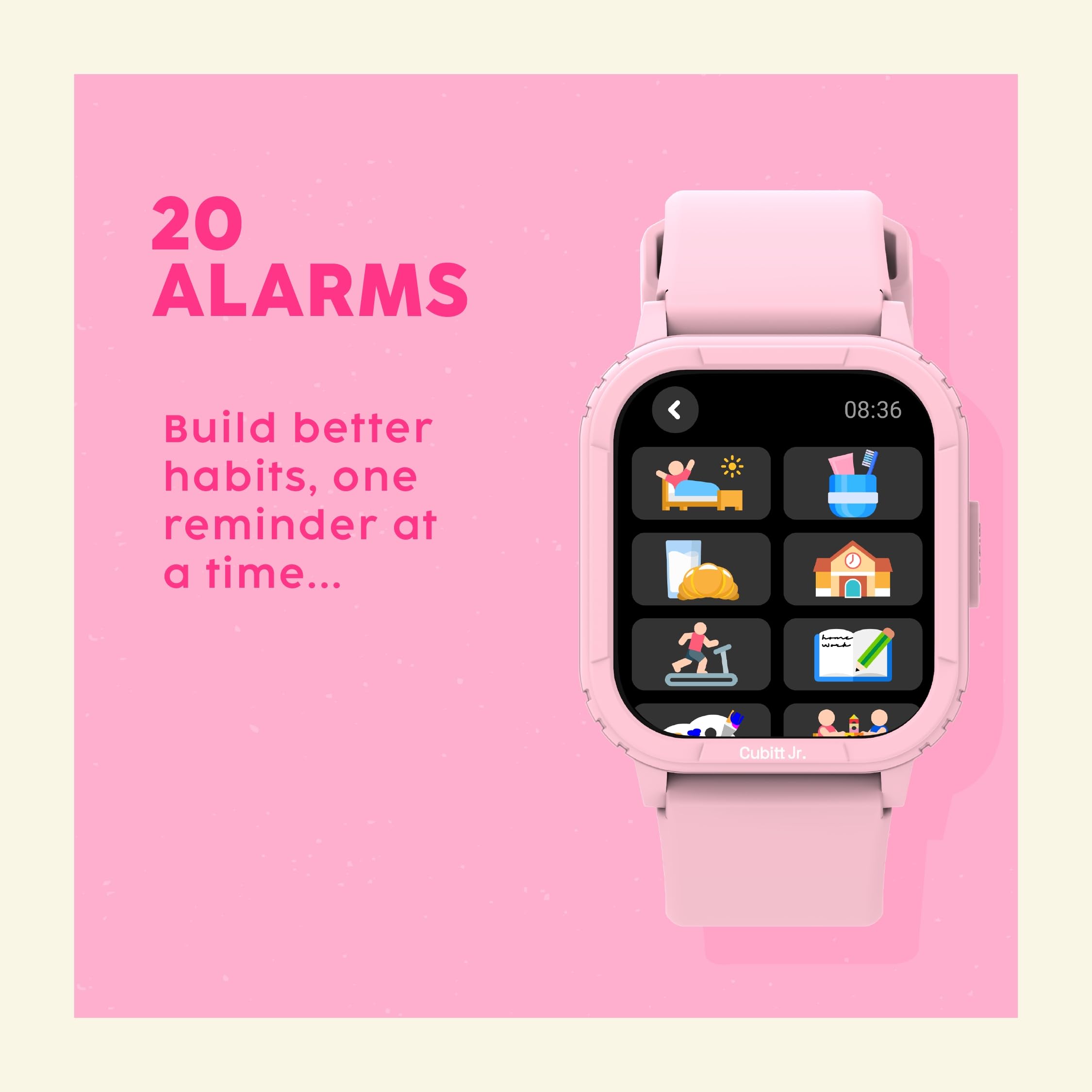 Cubitt Jr. Smartwatch Fitness Tracker per bambini e ragazzi con giochi, contapassi, monitoraggio del sonno, cardiofrequenzimetro, calcolatrice, monitoraggio attività, touchscreen AMOLED da 1,75