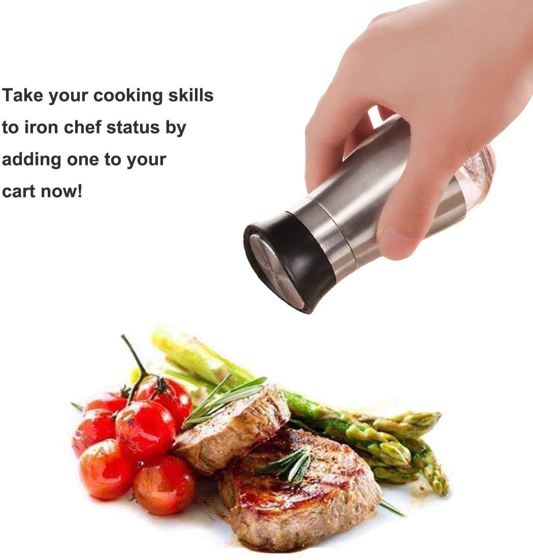 Salt Glass Steel Sprinkler Glass with Steel covering salt and pepper shaker sprinkler set of 2 (Color Same As Per Product Image) (Make in India) — Amazon image 3