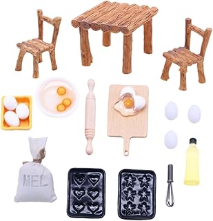 KOMBIUDA 1 Conjunto De Acessórios De Cena De Brinquedo De Doces Miniaturas Móveis Em Miniatura Mini Móveis De Madeira Mini Mesa Mini Cadeiras De Madeira Kit De Cadeiras De Mesa De Jantar