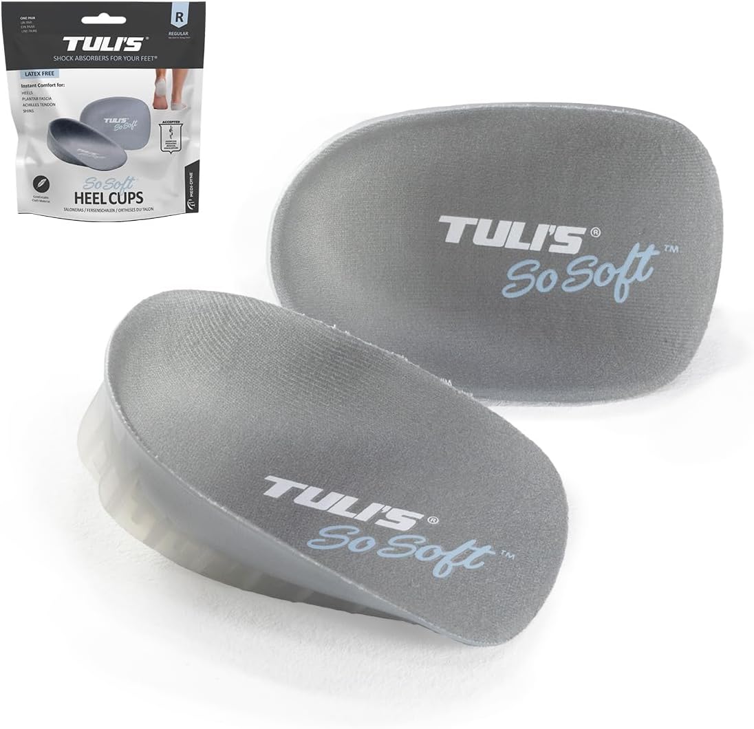 Tuli's So Soft Heel Cups Shock Absorption Cushion Insert for Plantar