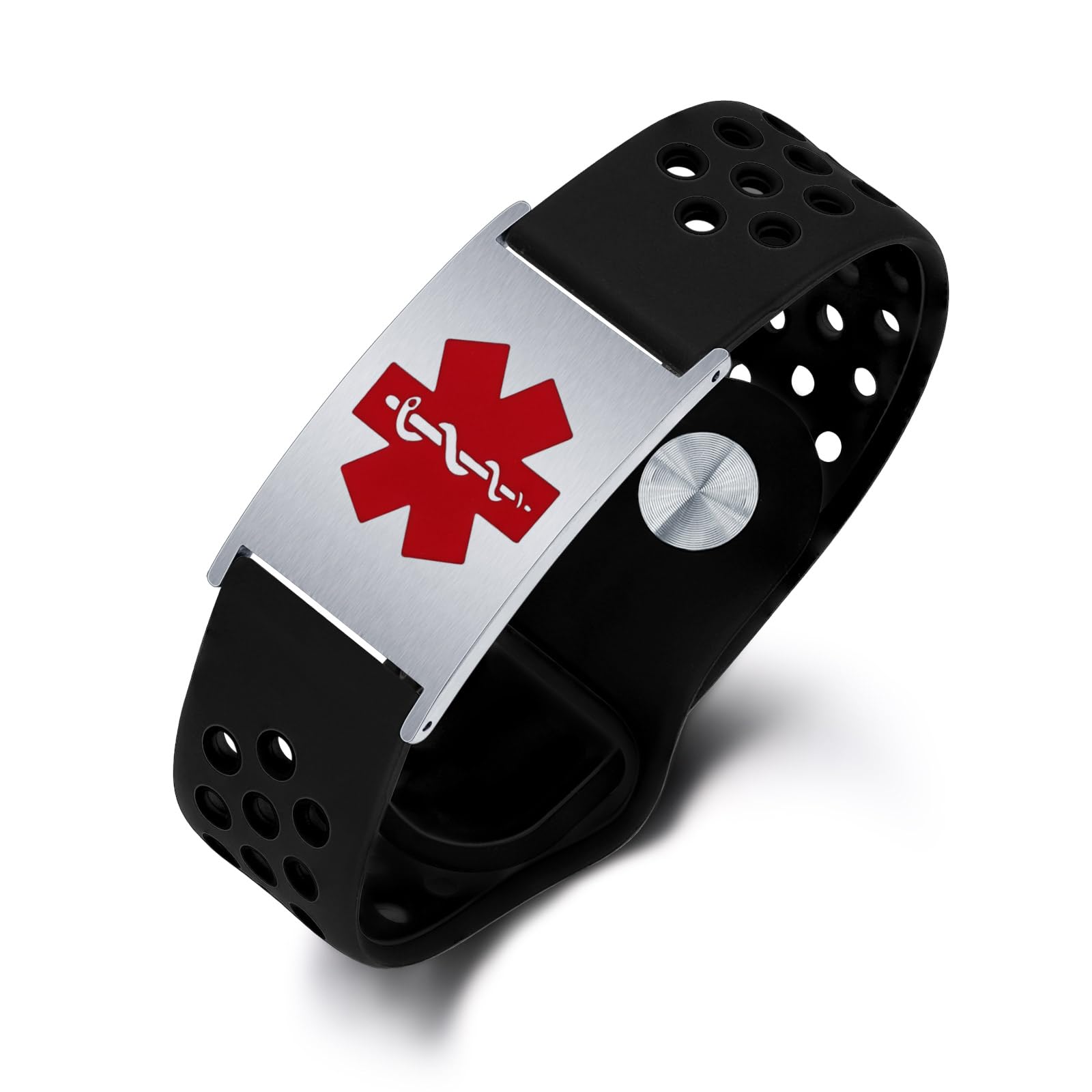 MAXZOOLCustom Sport Medical Alert Bracelet for Women & Men, Personalized Silicone Medical ID Bracelets with Free Engraving, Adjustable Wristband Medical Alert Bracelets for Women Men(5.0-7.5 Inches)