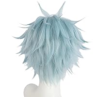 Vista 115 de Anogol peluca color blanco plateado Tokio Ghoul Tokio Guru Kaneki Ken para fiesta de Cosplay