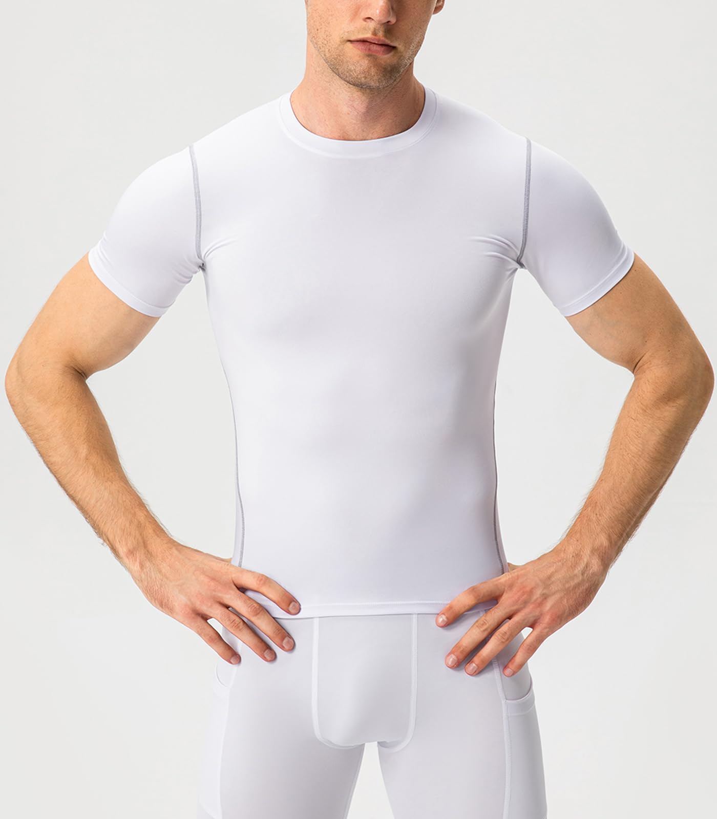 Men's Compression Short-Sleeve Shirts Athletic Undershirt Workout Running Sports T-Shirt