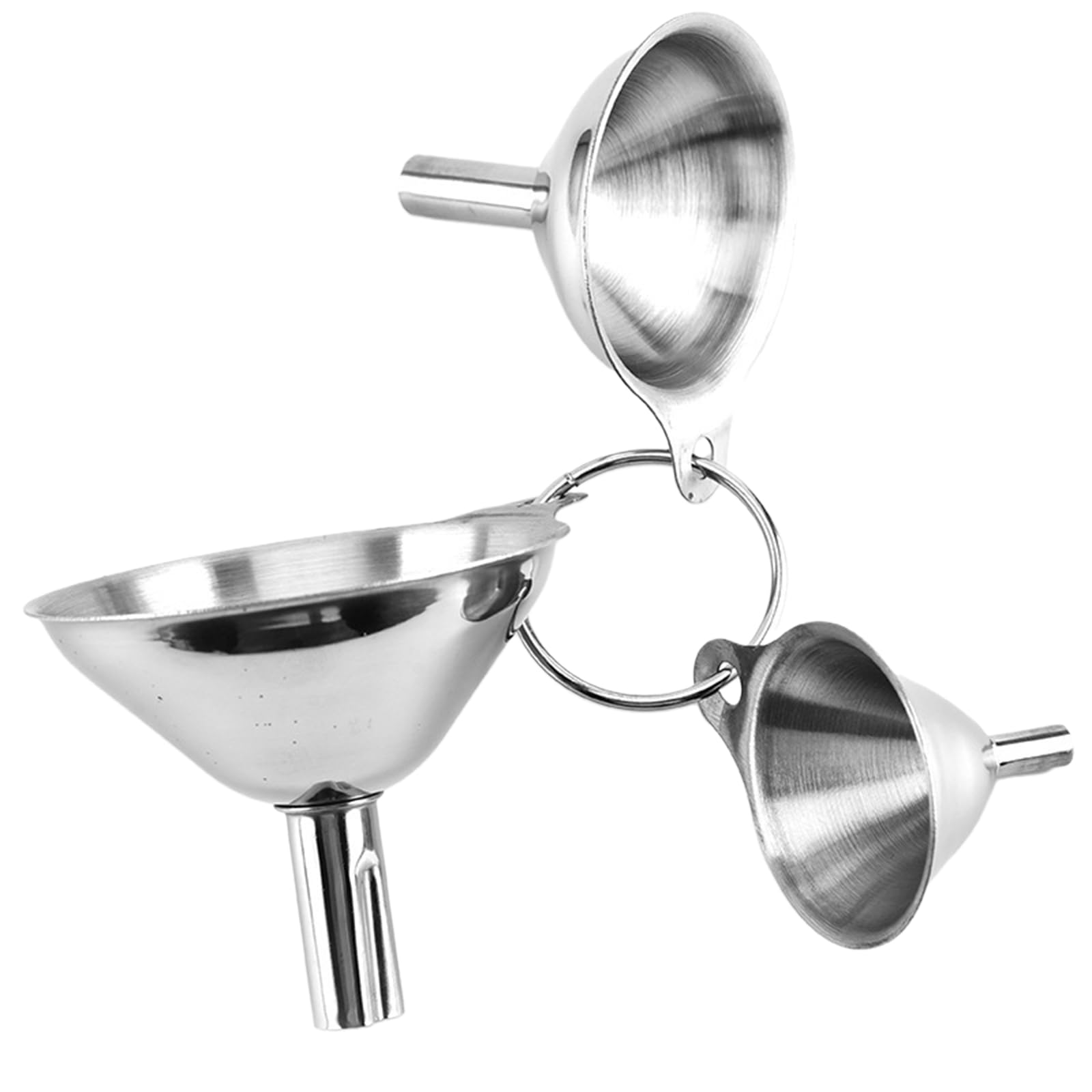 Funnel for Filling 3Pcs Stainless Steel Kitchen Funnel Set with Long Handle Metal Funnel for Transferring