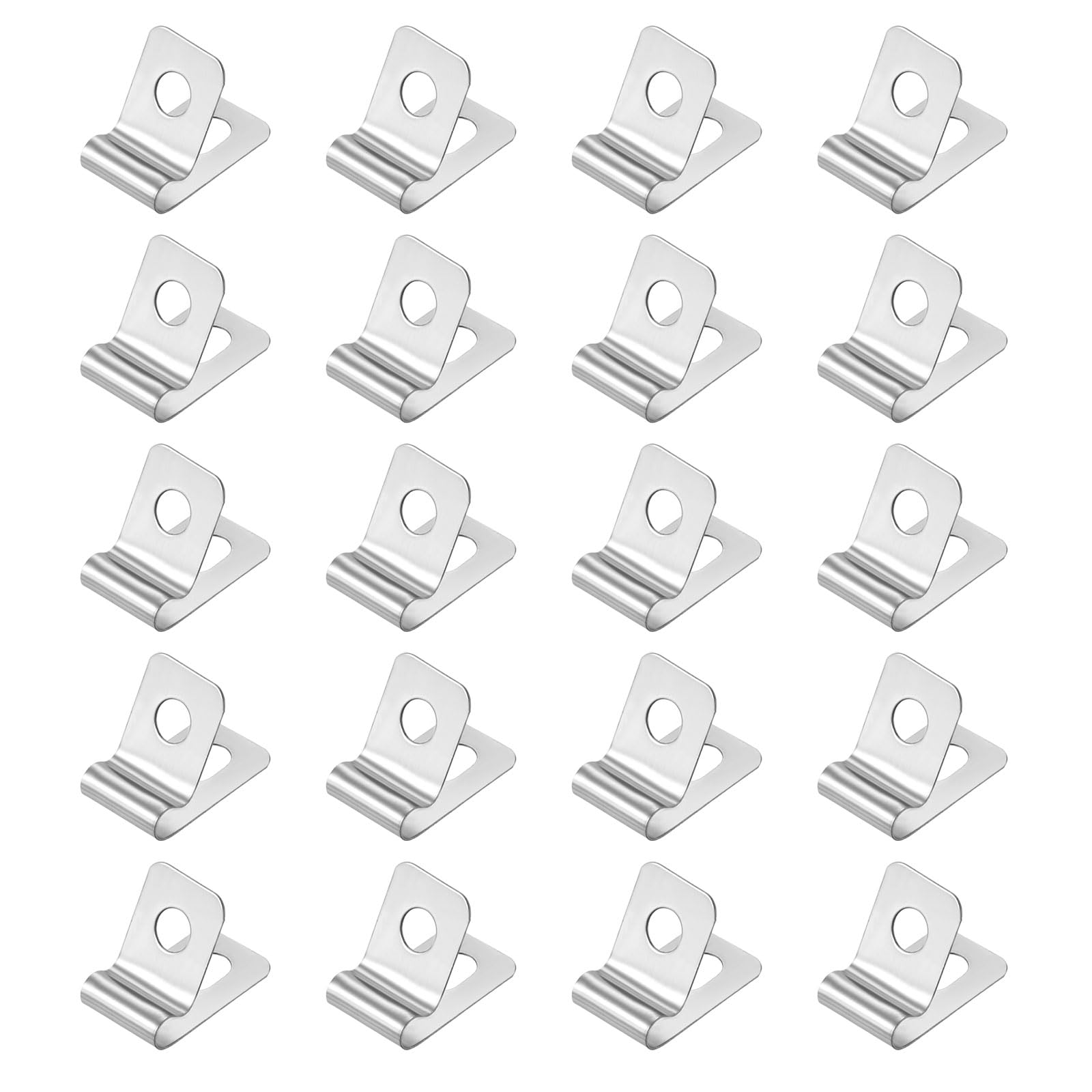 sourcing map 20pcs Metal Wire Clamp 1/8" Inch (3mm) R-Type Cable Clip 304 Stainless Steel Conduit Cable Clamp Cord Fastener Holder Strap Clip for Industrial Household Installation Pipe Wire