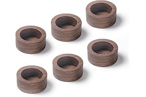 hananu homes Premium Tealight Candle Holders (Walnut Wood, Set of 6)