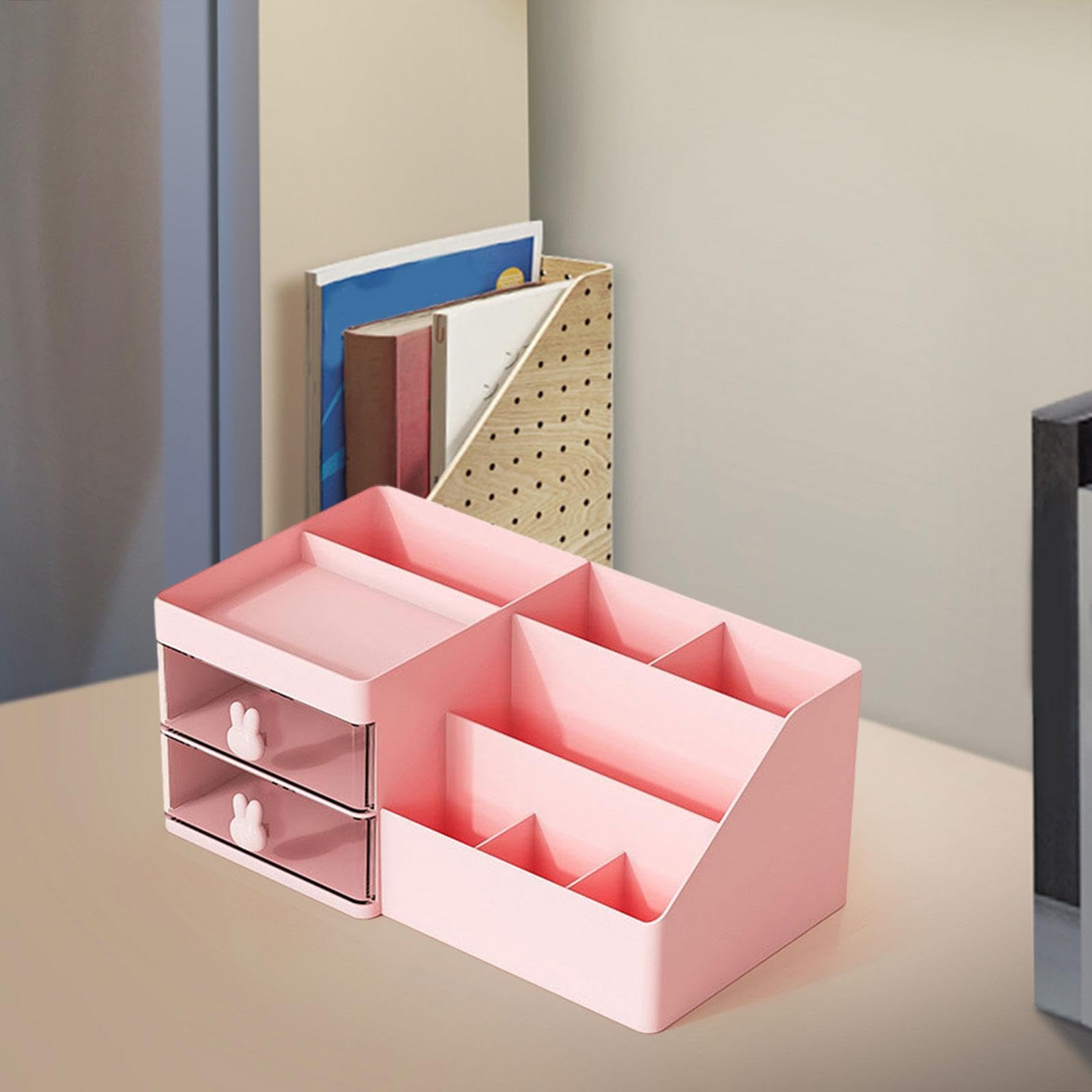 BNF® Desk Organizer with Drawers Pen Holder for Home Office Supplies Vanity Table Pink|Home & Garden |Household Supplies & Cleaning|Home Organization|Storage Boxes 2