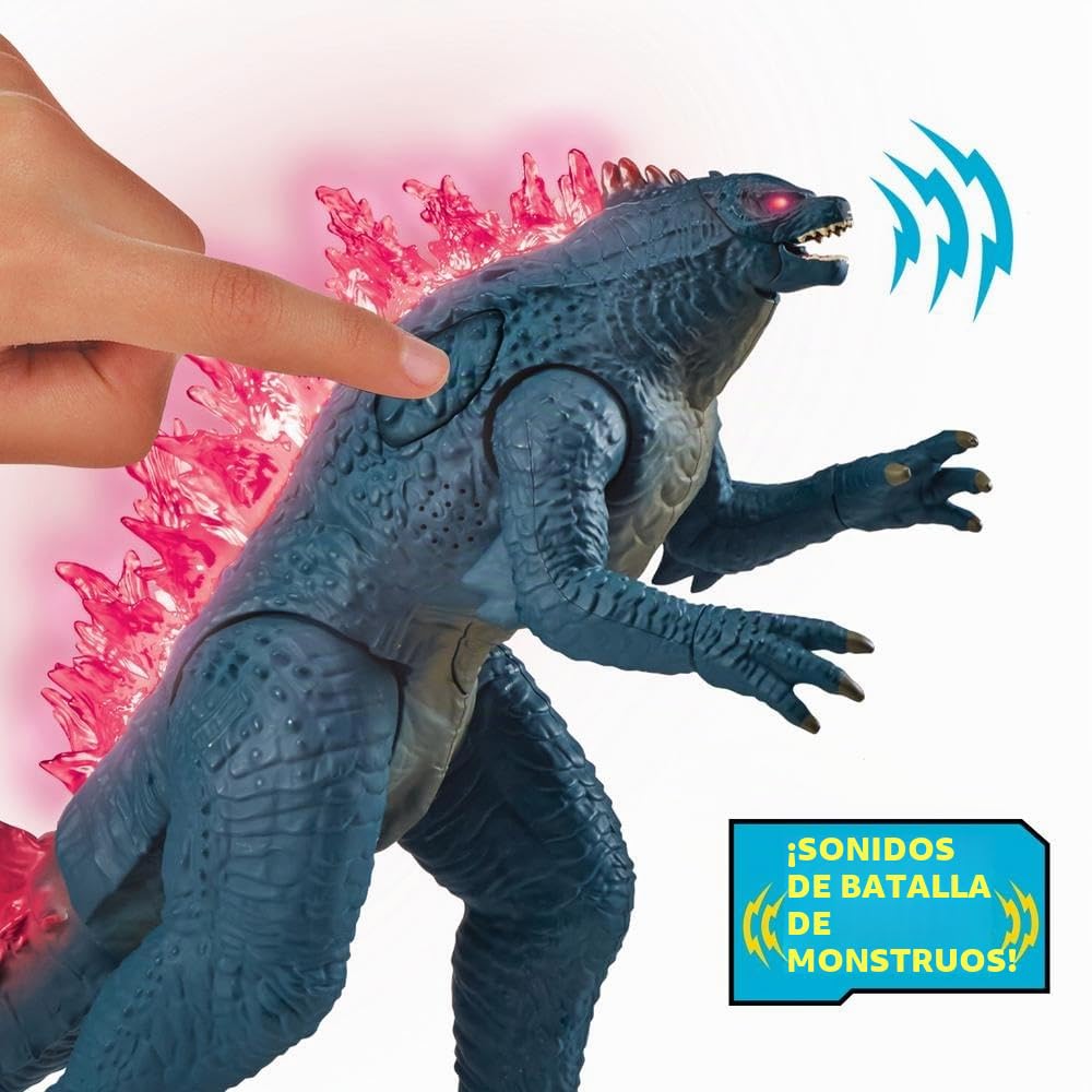 Giochi Preziosi Godzilla para Kong El Nuevo Imperio – Godzilla Gigante 35 cm articulado, Altamente detallado con Luces y Soplo atómico, para niños a Partir de 4 años, como en la película