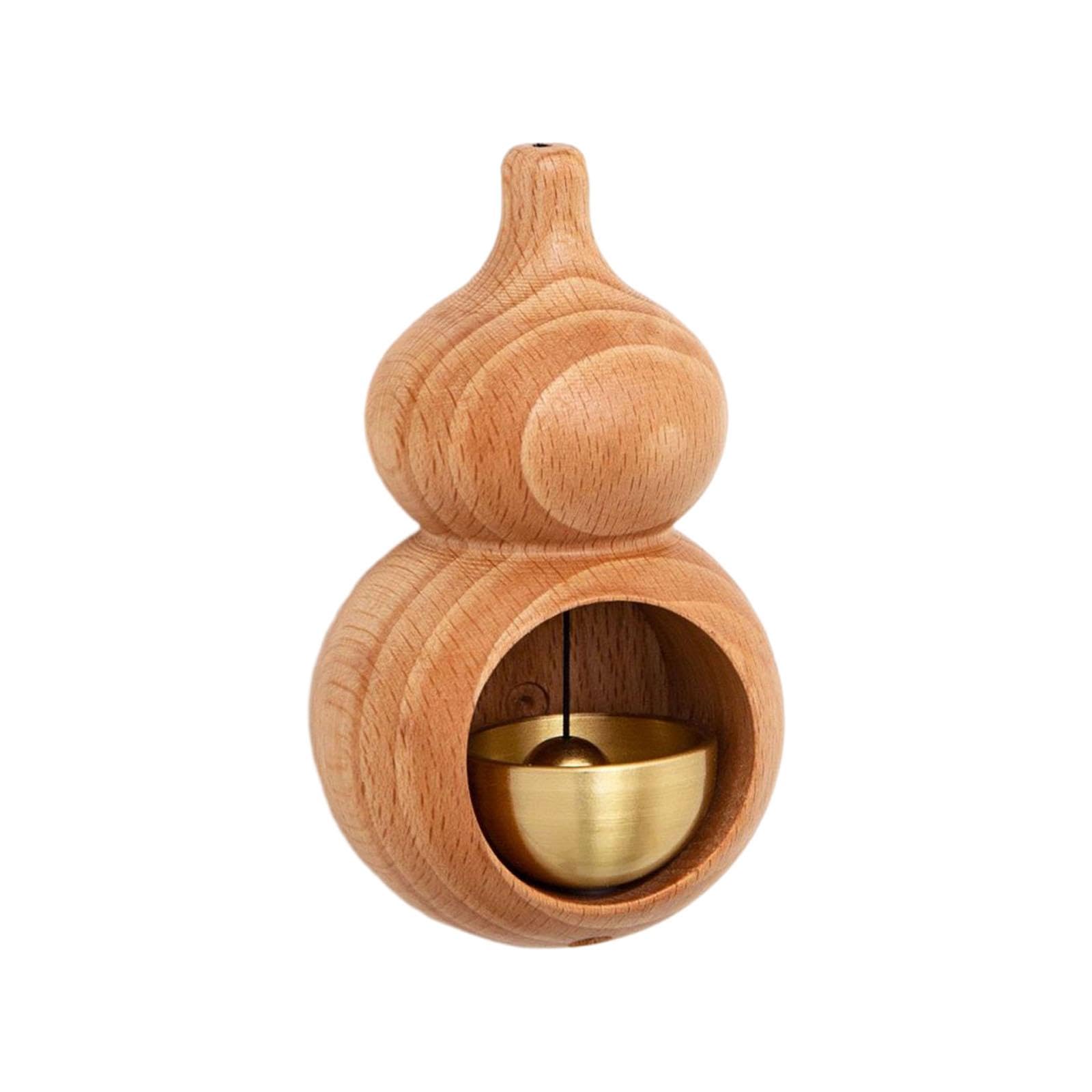 Shopkeepers Bell Lucky Gourd Wood Decorative Doorbells for Fridge Door Store Brown-image-5