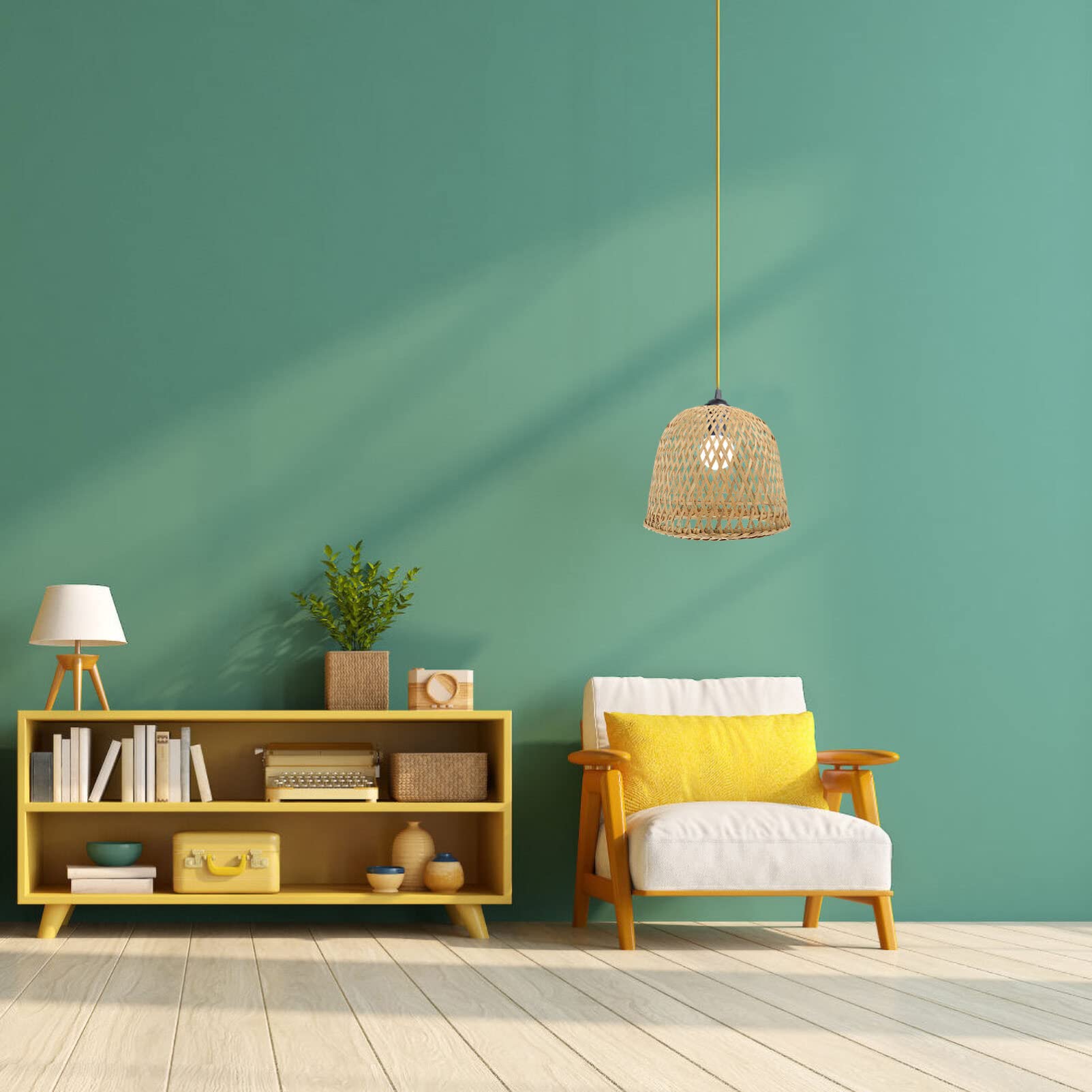 Uonlytech Paralume Bambù Stile Vintage Per Lampade Da Tavolo e Sospensione Decorazione Per Casa e Ufficio Facile Installazione Compatibile Con Lampade