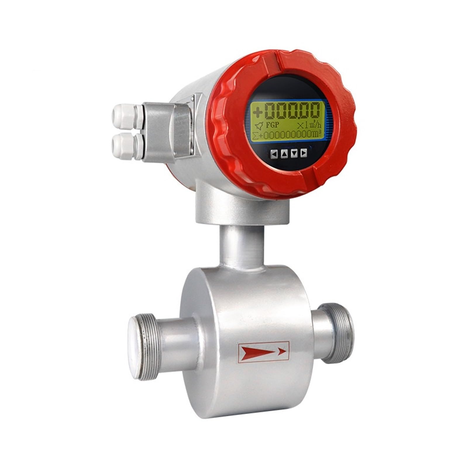 Misuratore di portata d'acqua, Misuratore di portata elettromagnetico Display digitale ad alta precisione 4~20 mA RS485 Misuratori di portata magnetici for acque reflue industriali(DN20)