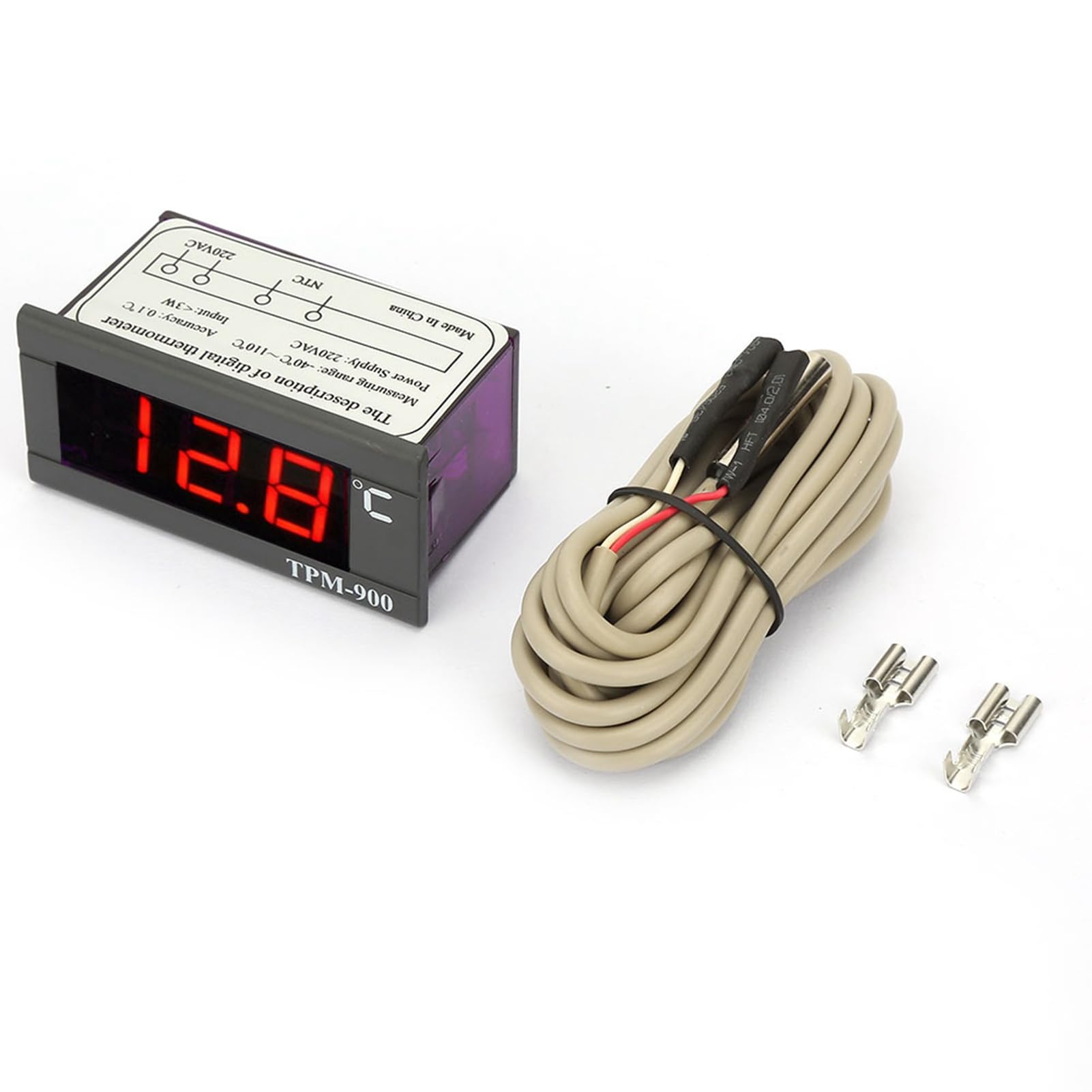 TPM‑900 Contrôleur de Température Numérique 220 V Panneau LED avec Capteur Contrôleur de Thermostat Moniteur de Température Numérique de Chauffage et de Refroidissement