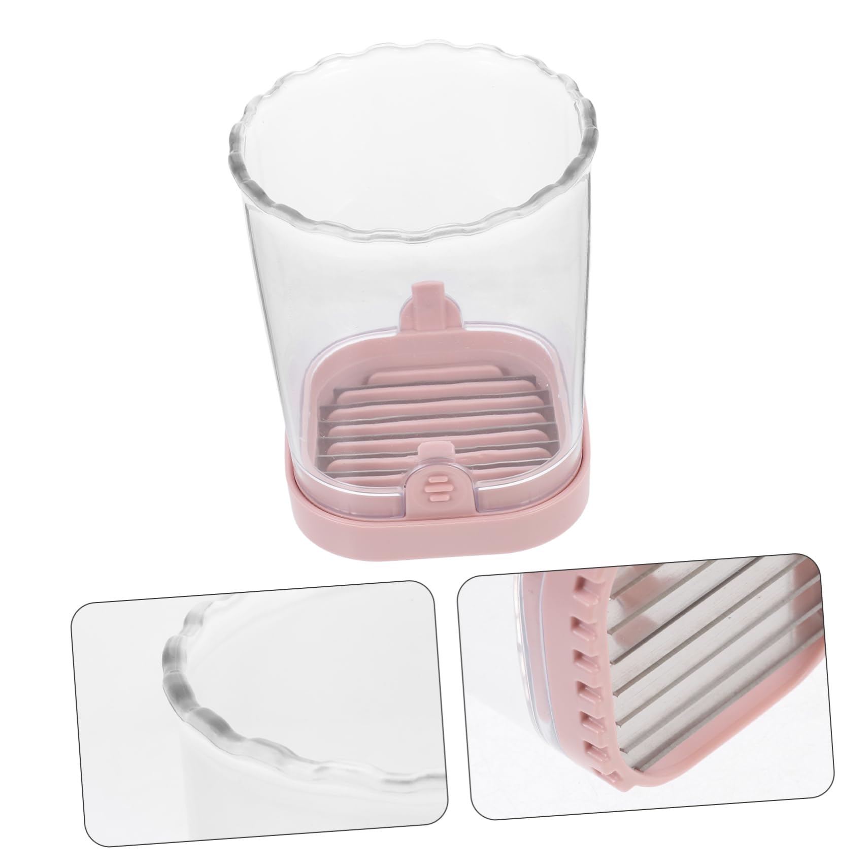 Alipis 4 Piezas rebanadora cortador de fresas vaso rebanador de frutas cortador de frutas de uva a de y verduras a de cocina a de mano AbS rosa