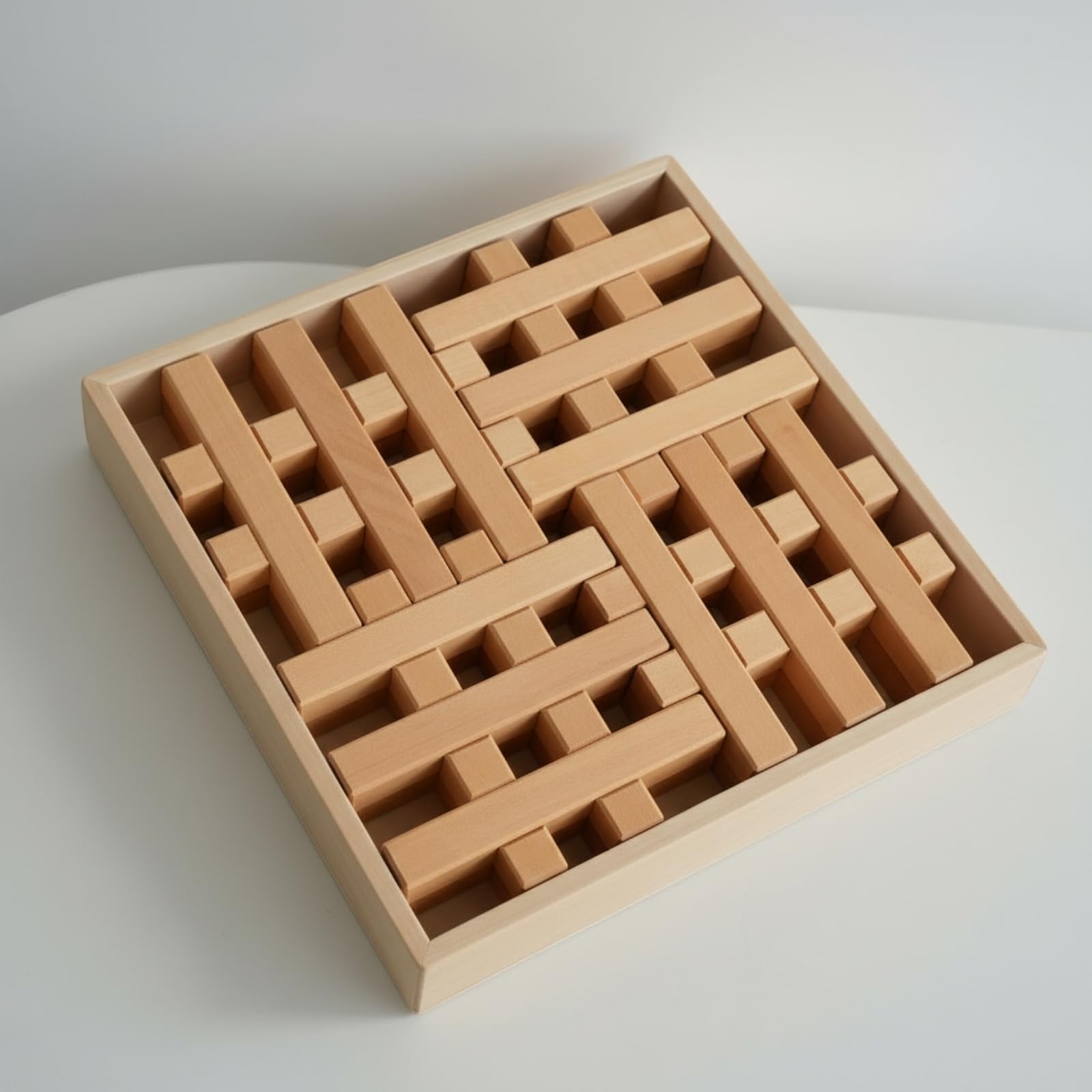 Qianly Scatola con Blocchi di Legno Metodo | Motricità Fine, Blocchi da Costruzione, per Asilo