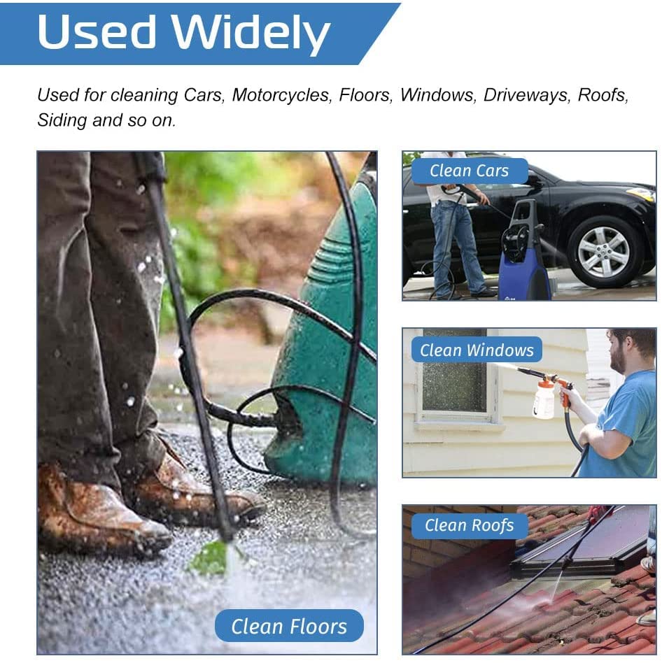 Image of High Pressure Washer Hose Pipe Flexible Long Electric Pressure Washer Machine Cleaning for car Washing Household Machines Accessories Water Hose Washers Outdoor (Size-8 Meter, Color- Black)