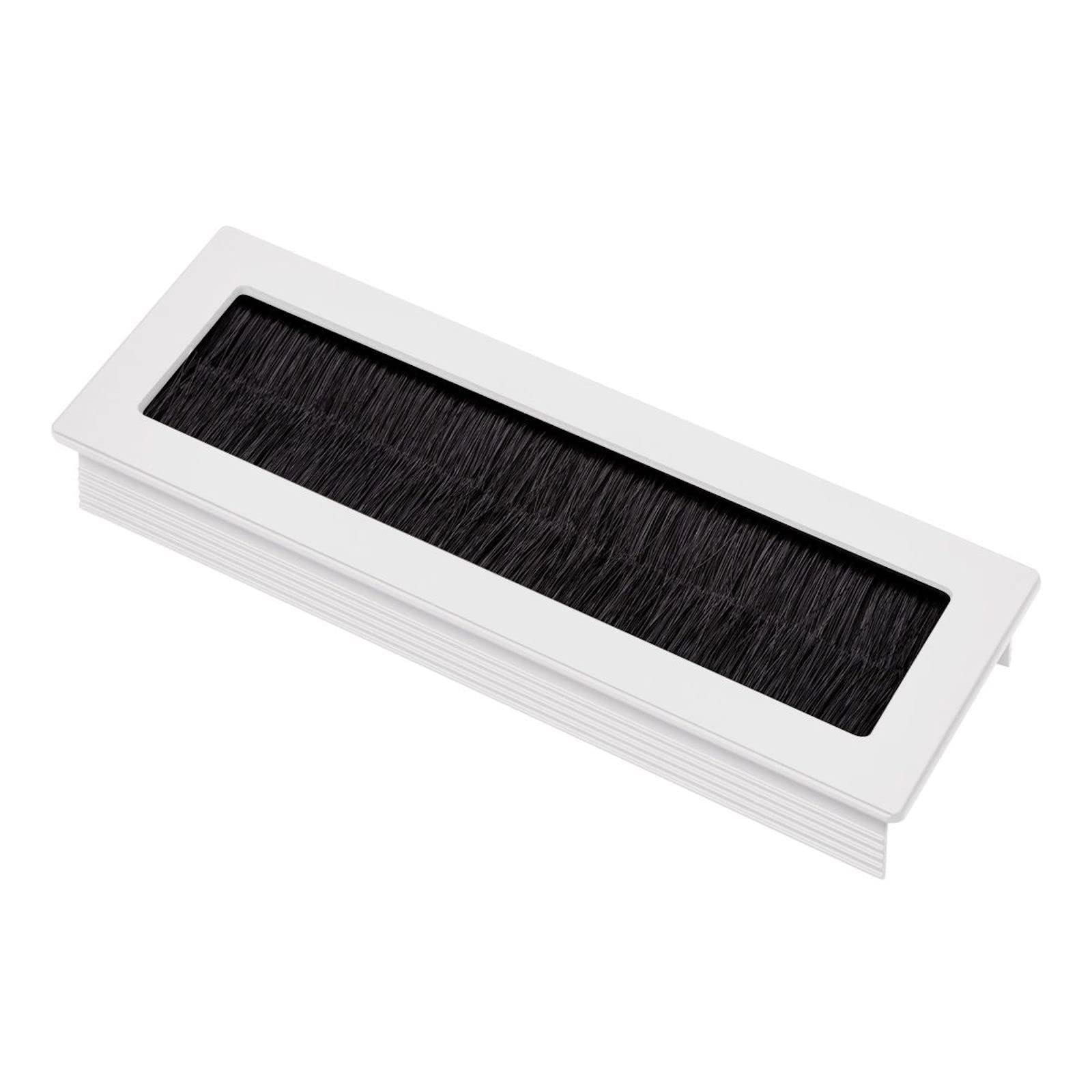 Passacavo Toledo In Alluminio Anodizzato Nero | 200x70 Mm - Con Spazzola Per Cavi - Foto 2