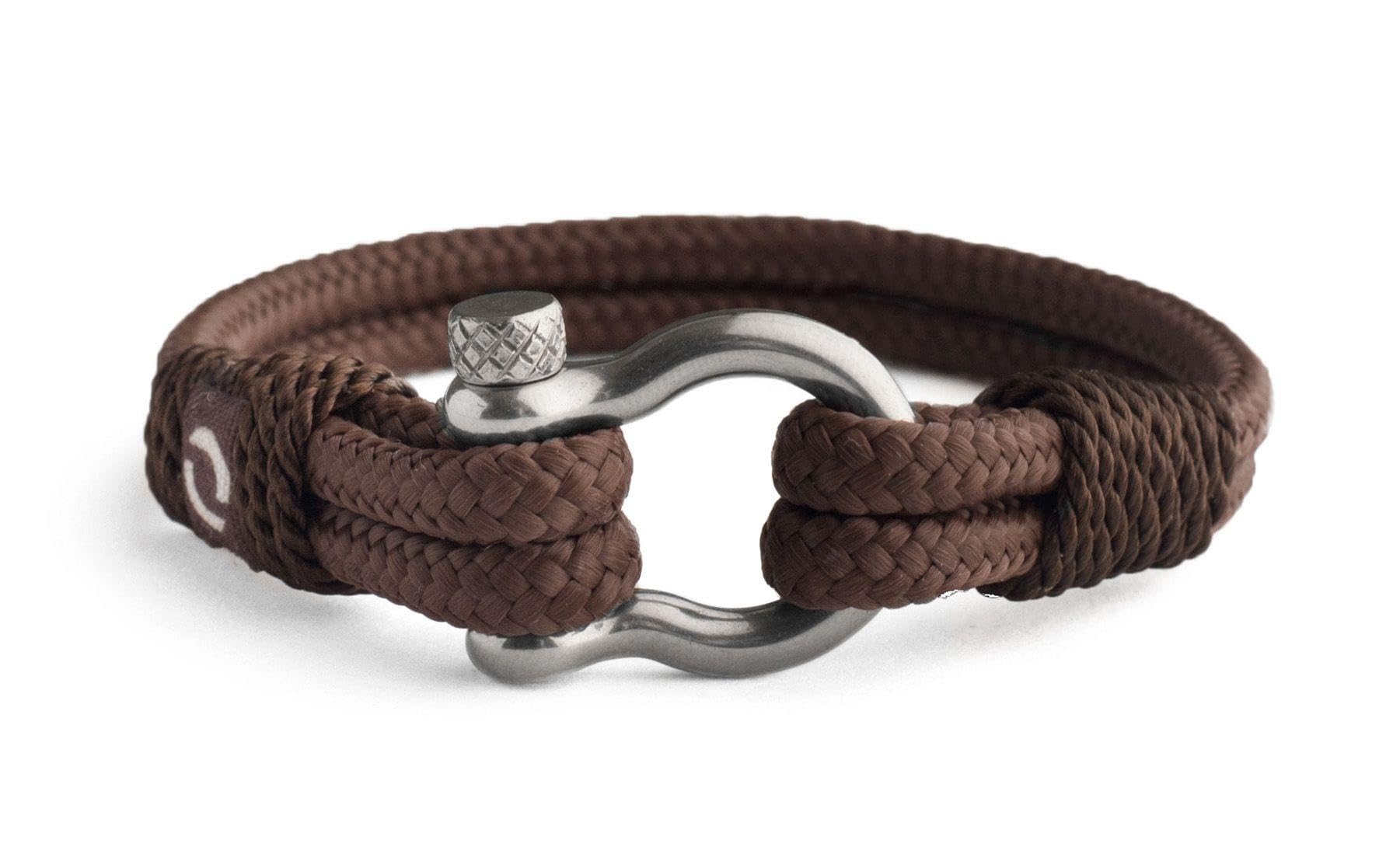 Mens Rope Bracelet - Stainless Steel Silver Shackle, Extremely Durable and Scratch Resistant Waterproof Paracord, Handmade, Nautical Wristband for Men