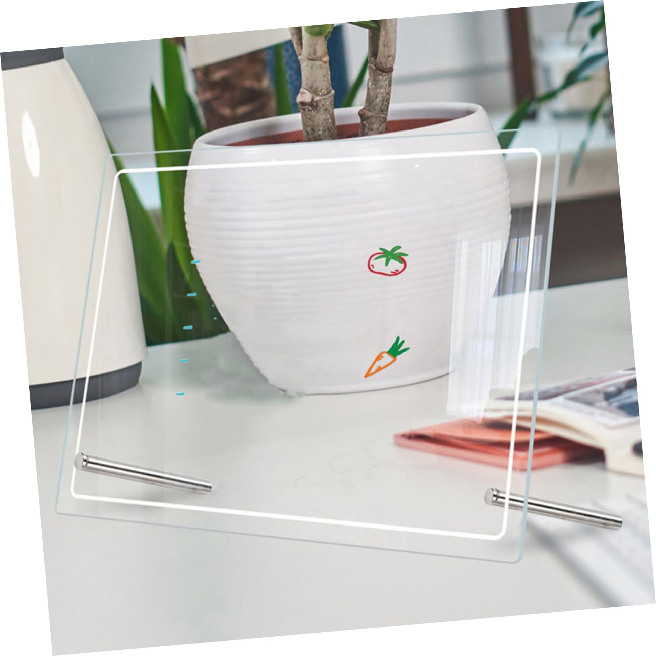 2 Stück Acryl Tisch Whiteboard für Schreibtisch Planung
