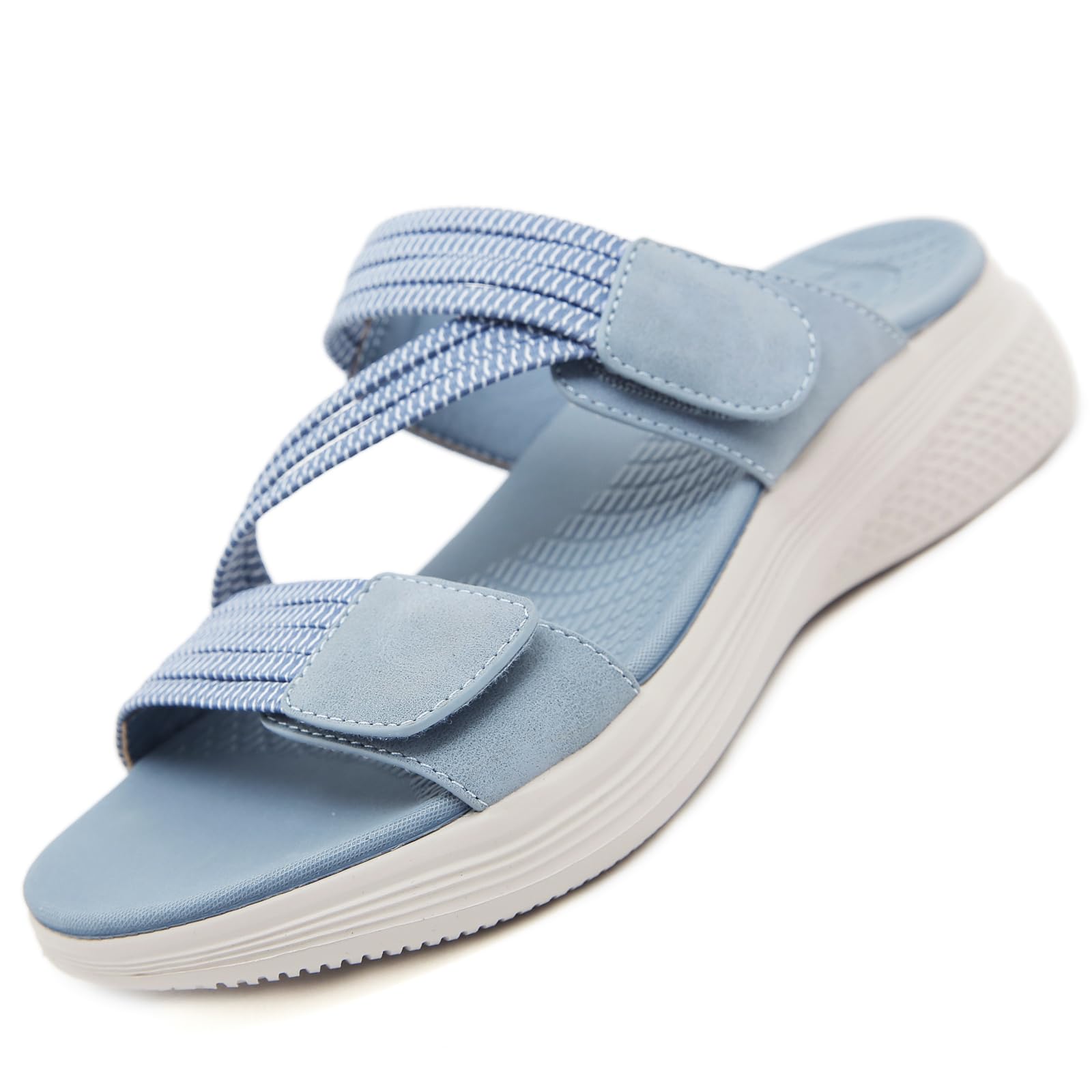 Ulicox Bequeme Sandalen Hausschuhe Damen Sommer Pantoletten Schlappen mit verstellbarem Riemen, Gr.36-42