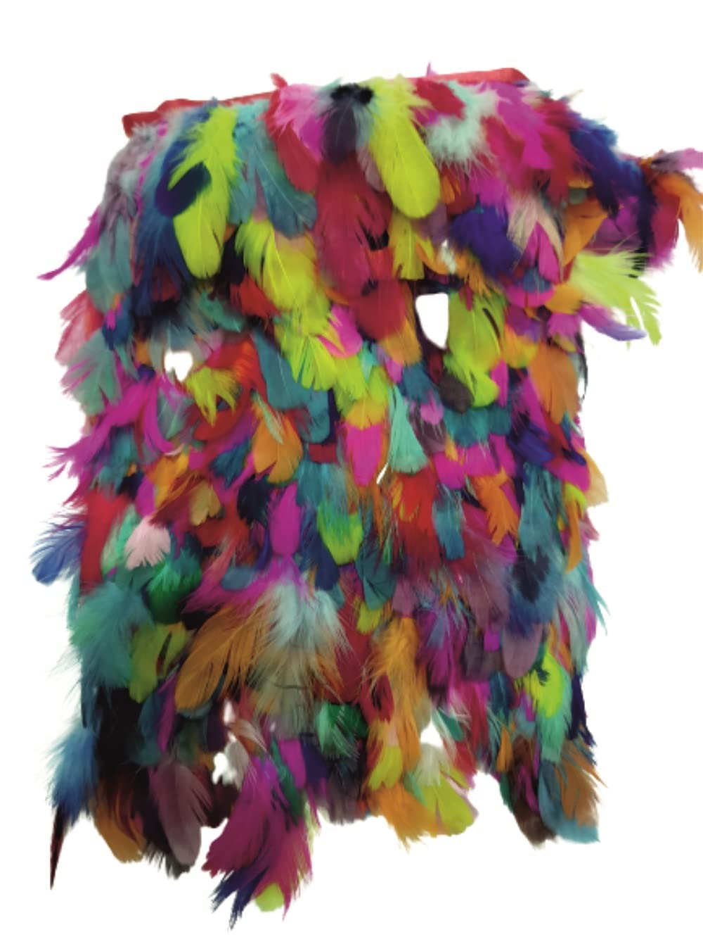 VRB Dec Natural Hackle Pointed Dyed Feathers Trim Fringe Lace (3-5 Inch) (9 Meters) (Super Multi)