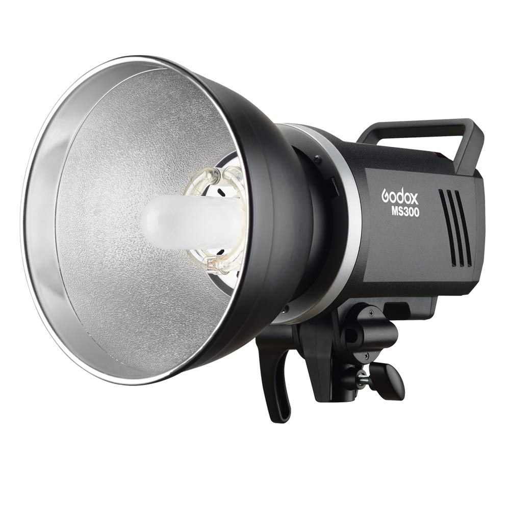 Godox MS300 Kompakt Studioblitz, 300ws 5600K 2,4G Wireless X System, Kurz Recyclingzeit, 150W Modelling Lampe, mit Standardreflektor