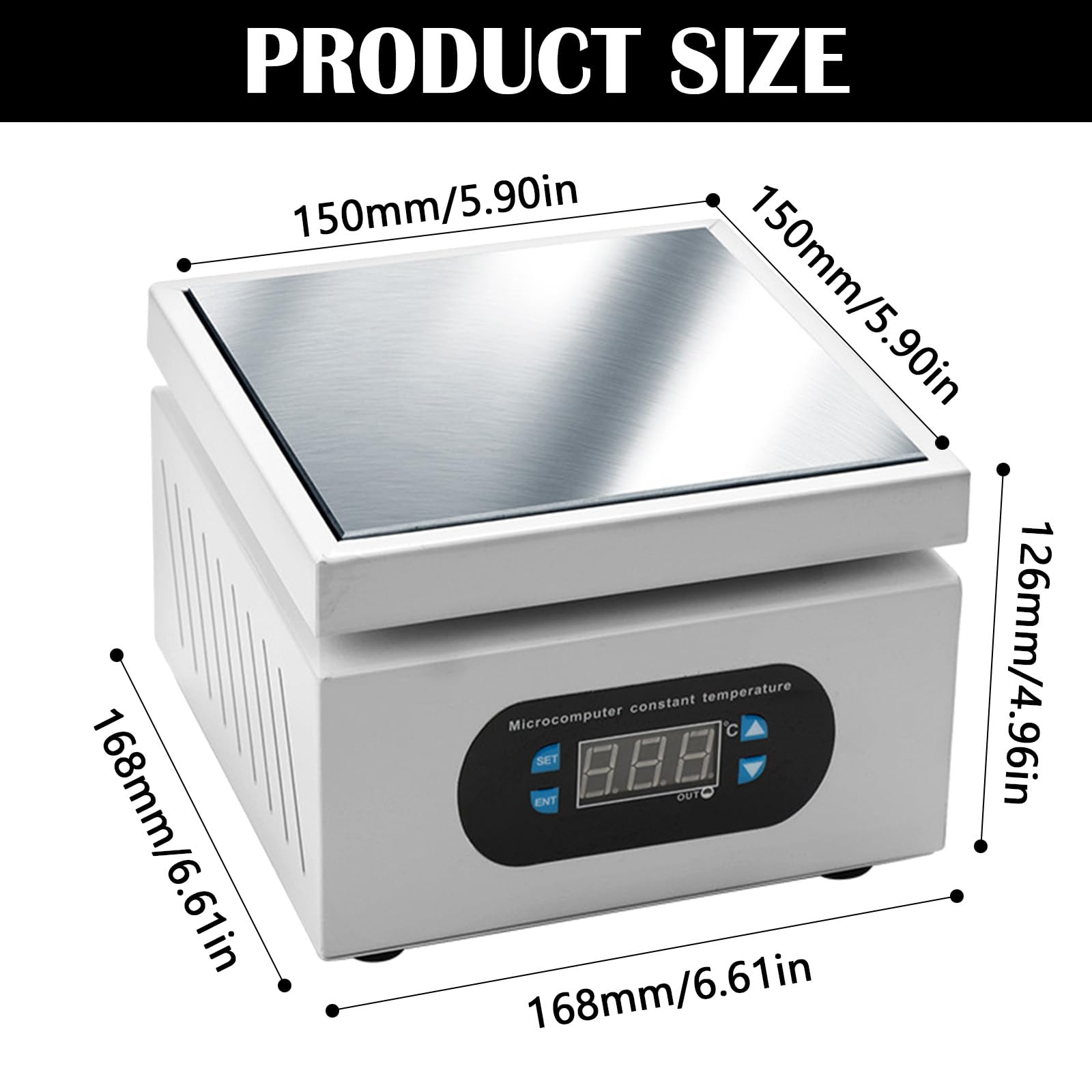 Piastra Riscaldante, Digitale LED Microcomputer Piastra Riscaldante Elettrica 500W 150x150mm Piastra Riscaldante Laboratorio Attrezzatura Laboratorio Forniture Piastra Riscaldante Saldatura Elettrica
