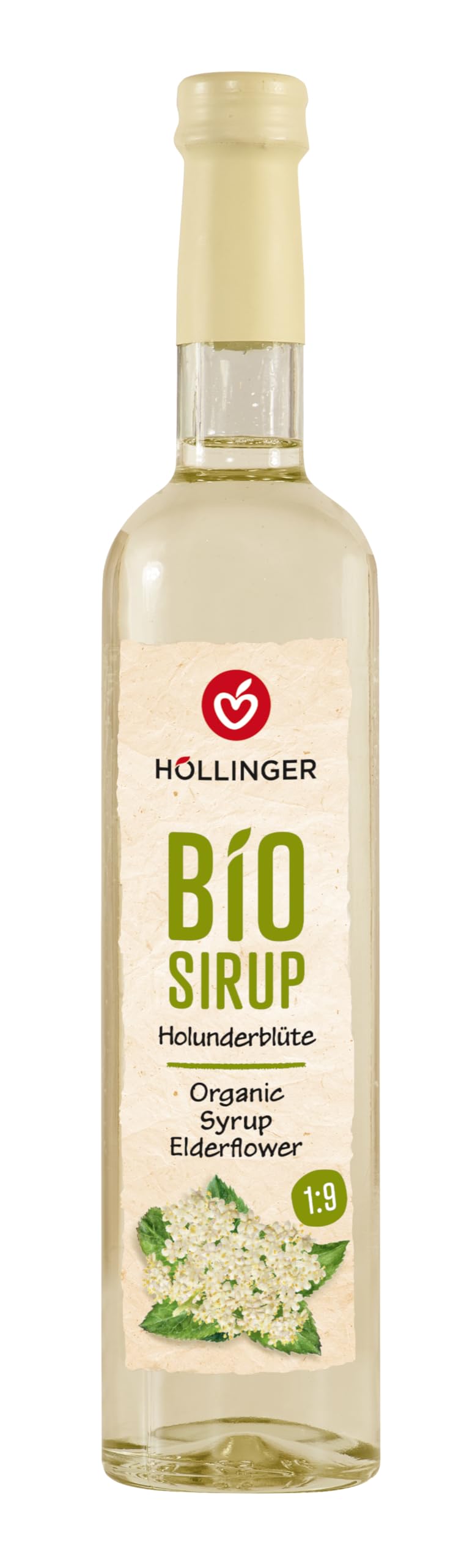 Sciroppo di fiori di sambuco biologico Höllinger - Organic Elderflower Syrup, Vegan, 3x500ml Glass Bottle, Natural Elderflower Flavor