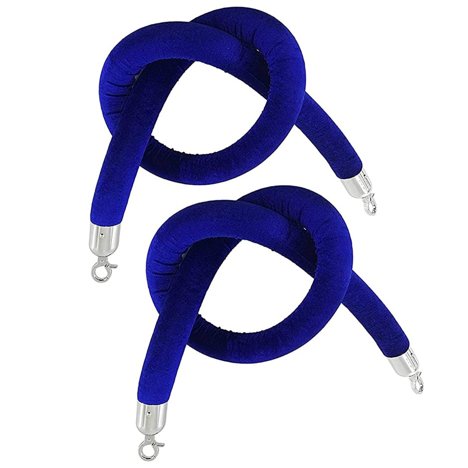 WOTZOV Commercial Vip Queue Stanchion Rope 4.9Ft Red Velvet Crowd Control Barrier Rope For Event Management, Grand Openings, Vip Areas, And Queue Organization,Blue a 5ft/155cm