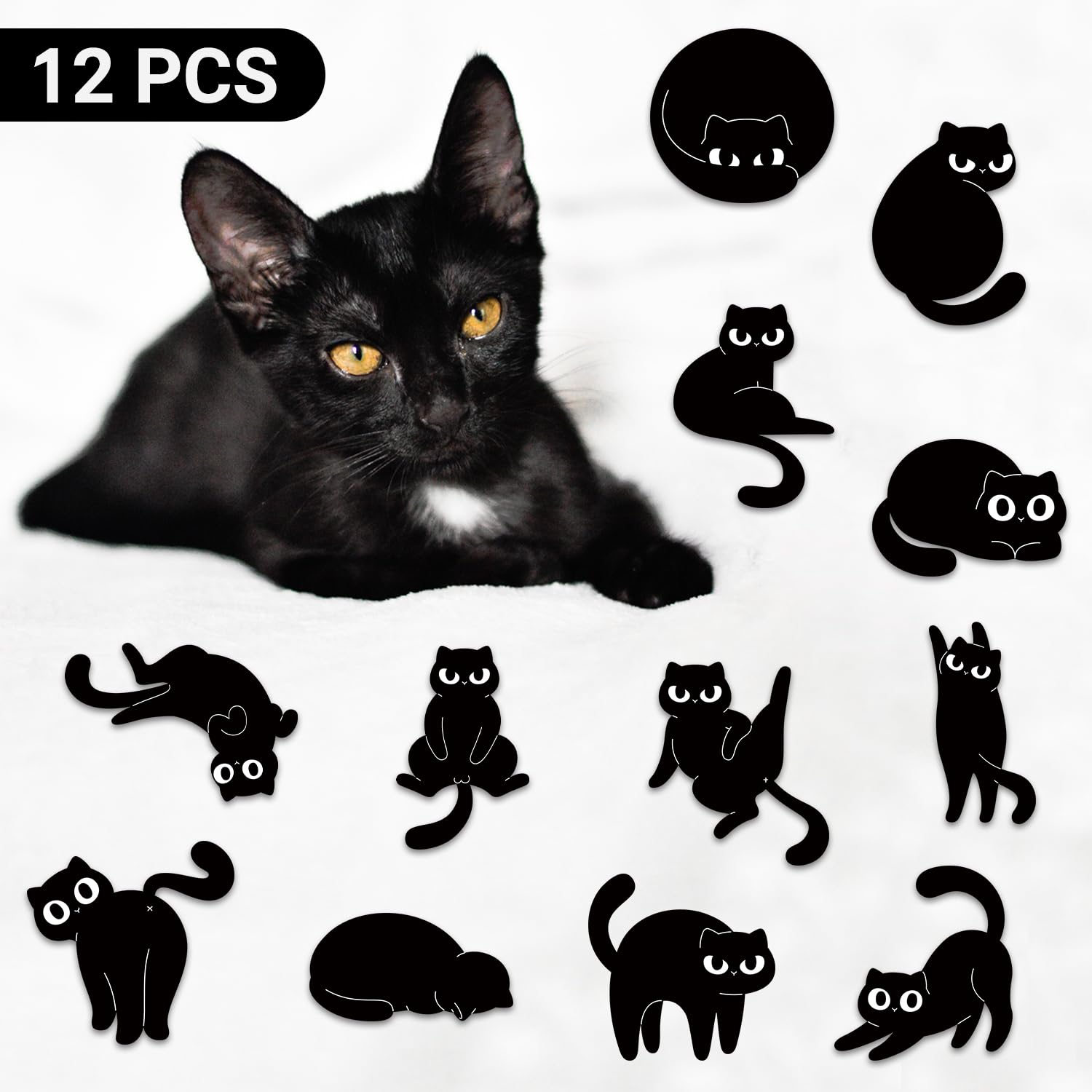 Marcapáginas Magnéticos Tixlux Estilo Gatos 12 Piezas