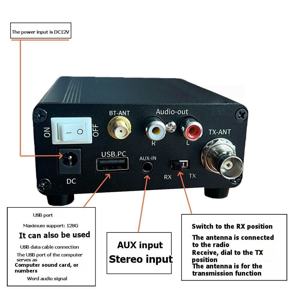 Émetteur FM FM25TX 2,5 W, Radio FM Stéréo, Lecture et Transmission Audio, Bluetooth MP3 sans